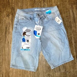 YMI WBB Jean Shorts  Denim Mid Rise Faded Womens Size 9 Bermuda
